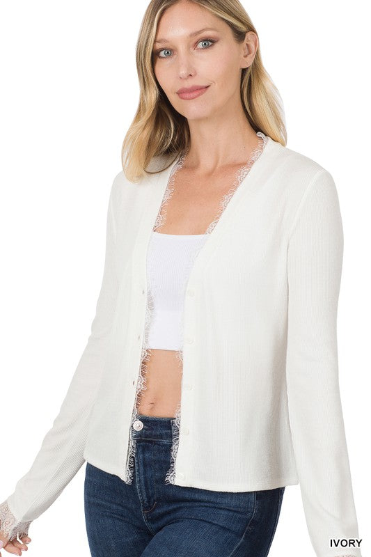 Anabelle Lace Cardigan- White