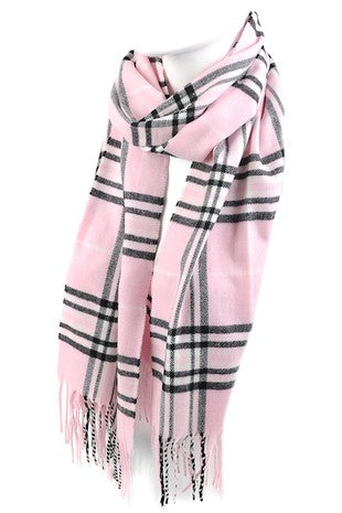 Pink plaid on sale cashmere scarf