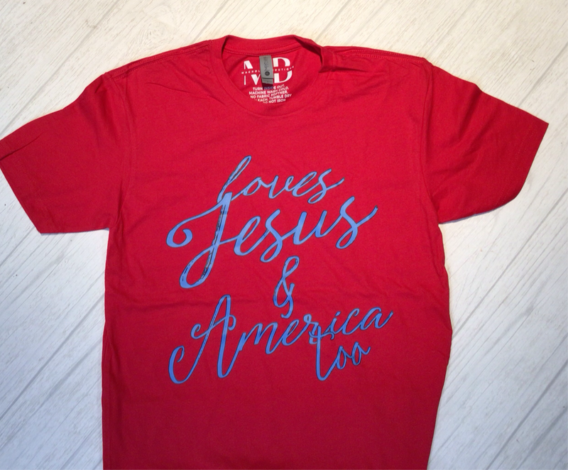 Loves Jesus & America Tee