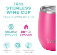 Swig Matte Hot Pink Stemless Wine Cup