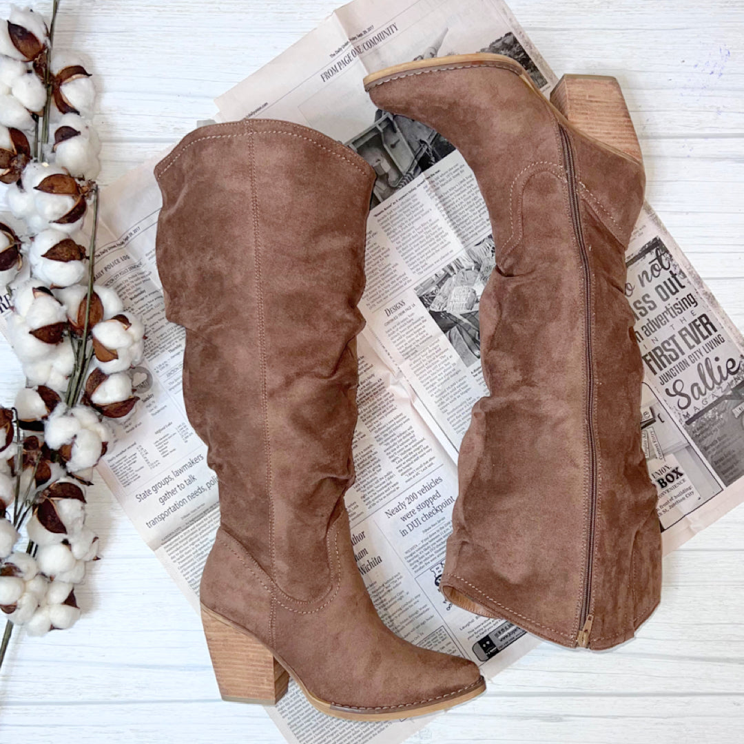 Taupe Penny Gypsy Jazz Wide Calf Boot