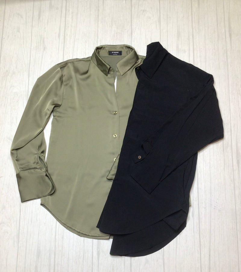 Work Shop blouse - satin olive