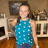 Swiss Polka Dot Tanks - Teal