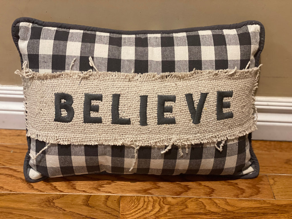 Believe Buffalo pillow