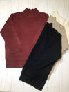 Seam front knit sweater
