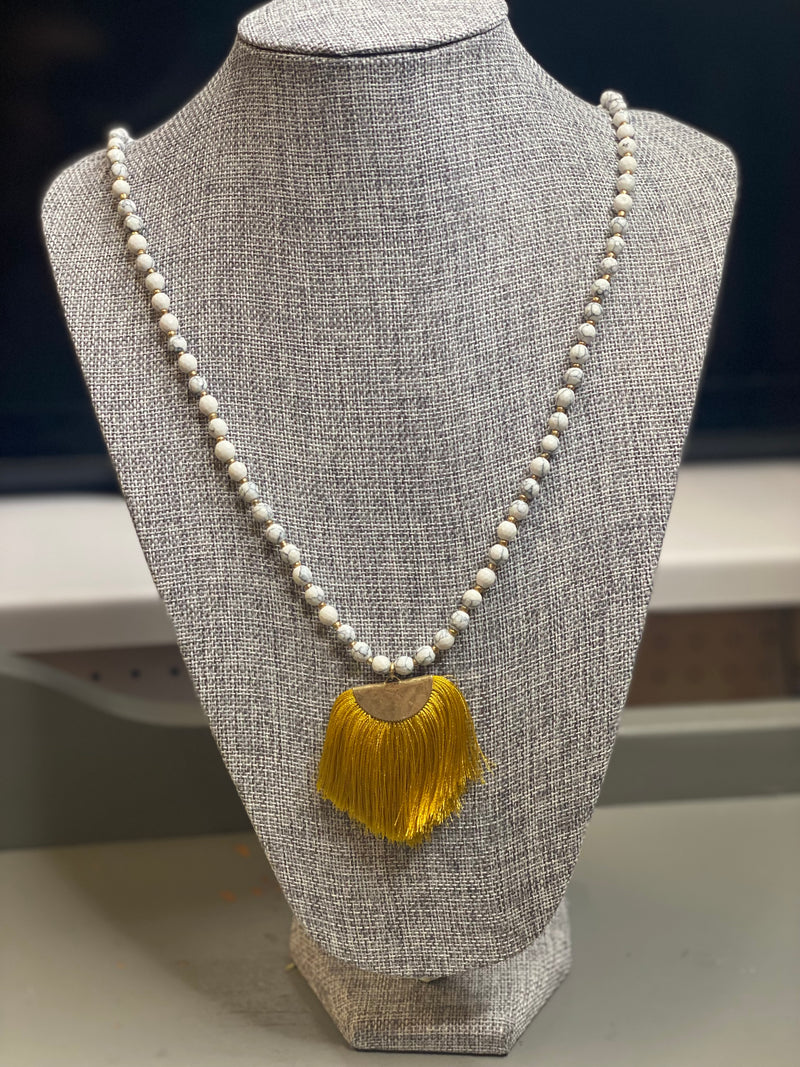 Mustard and marble necklace