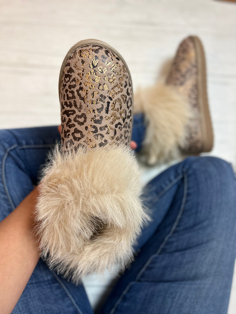 Taupe Leopard Frost Gypsy Jazz Bootie