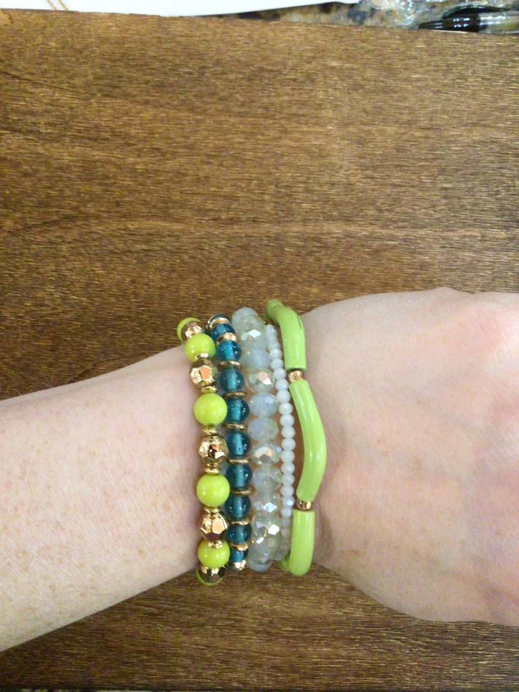 Lime bracelet stack